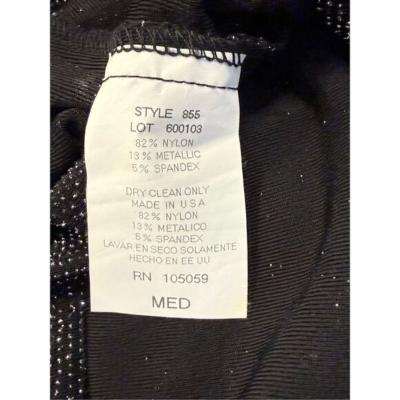 Xscape Sparkle Top Black Medium  3/4 Sleeves Pullover Occasion Party NYE - Picture 11 of 11